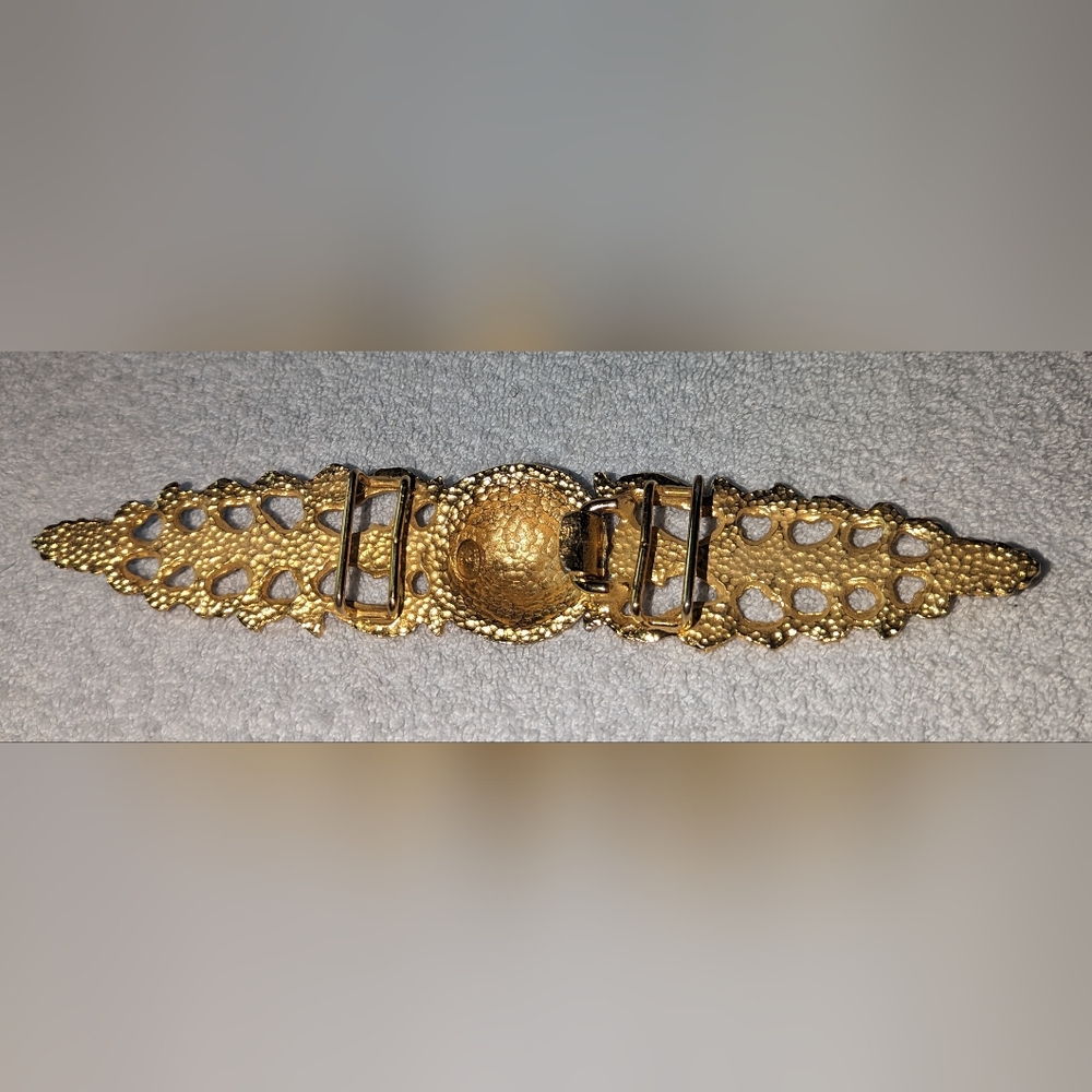 Vintage Alexis Kirk tan lizard texture leather belt. - Picture 4 of 9